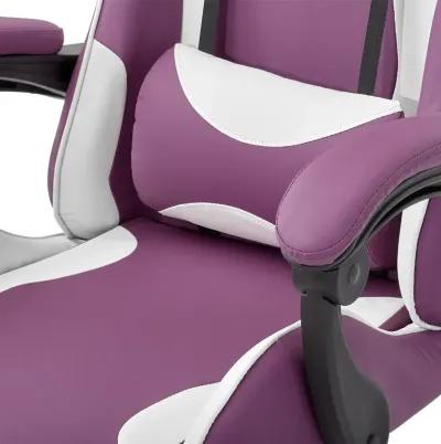 CorLiving Ravagers Gaming Chair in Purple and White