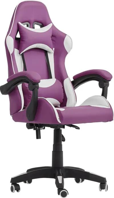 CorLiving Ravagers Gaming Chair in Purple and White