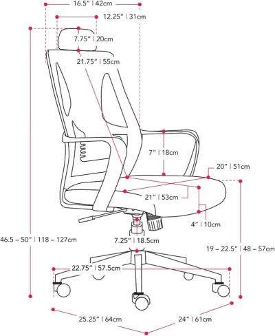 Workspace Pink Mesh Back Office Chair