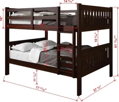 Mission Cappuccino Full-over-Full Bunk Bed