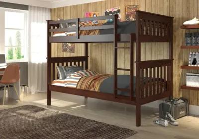 Mission Dark Brown Twin-over-Twin Bunk Bed