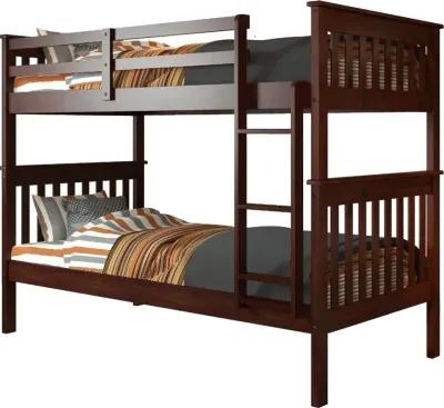 Mission Dark Brown Twin-over-Twin Bunk Bed