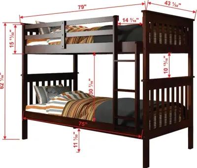 Mission Dark Brown Twin-over-Twin Bunk Bed