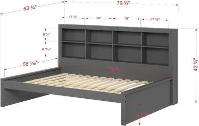 Gray Full Bookcase Daybed