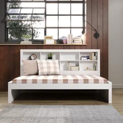 White Full Bookcase Daybed