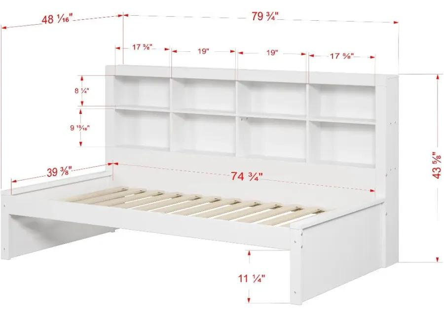 White Twin Bookcase Daybed