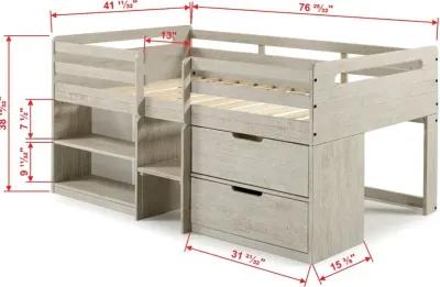 Light Gray Twin Low Loft Bed