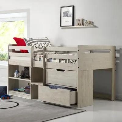 Light Gray Twin Low Loft Bed