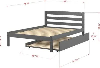 Econo Gray Full Bed with Trundle