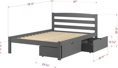 Econo Gray Full Bed with Storage Drawers