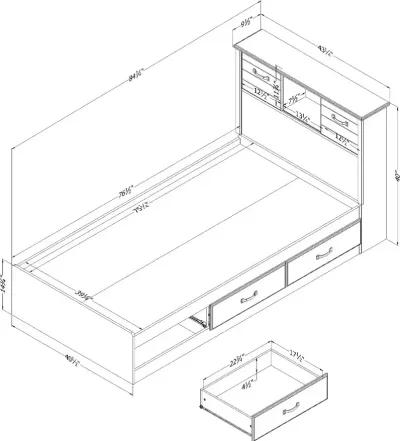 Ulysses Blueberry Twin Bed and Headboard Set