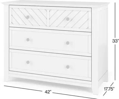 Atwood Matte White 3-Drawer Dresser