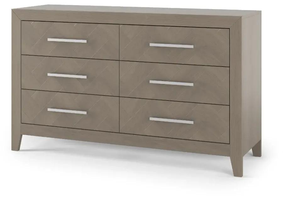 Kieran Crescent Gray 6-Drawer Dresser