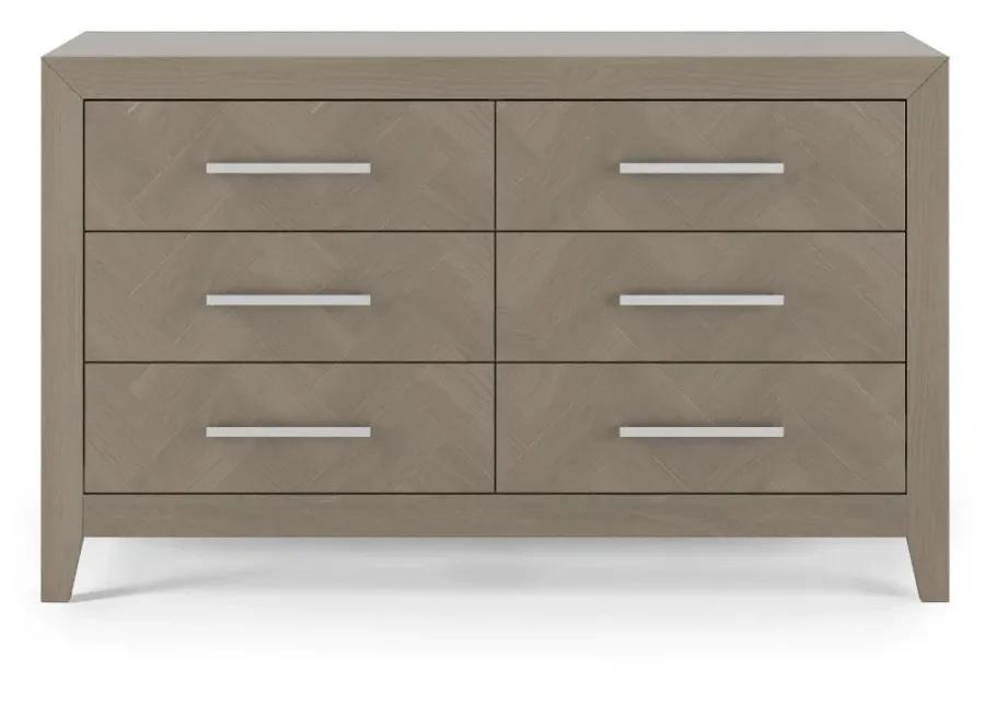 Kieran Crescent Gray 6-Drawer Dresser