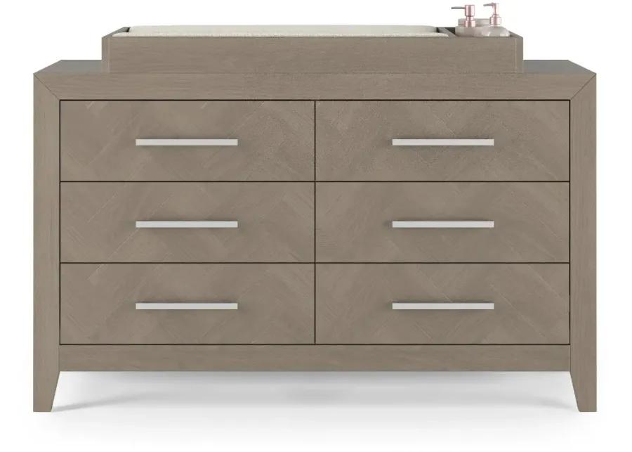 Kieran Crescent Gray 6-Drawer Dresser