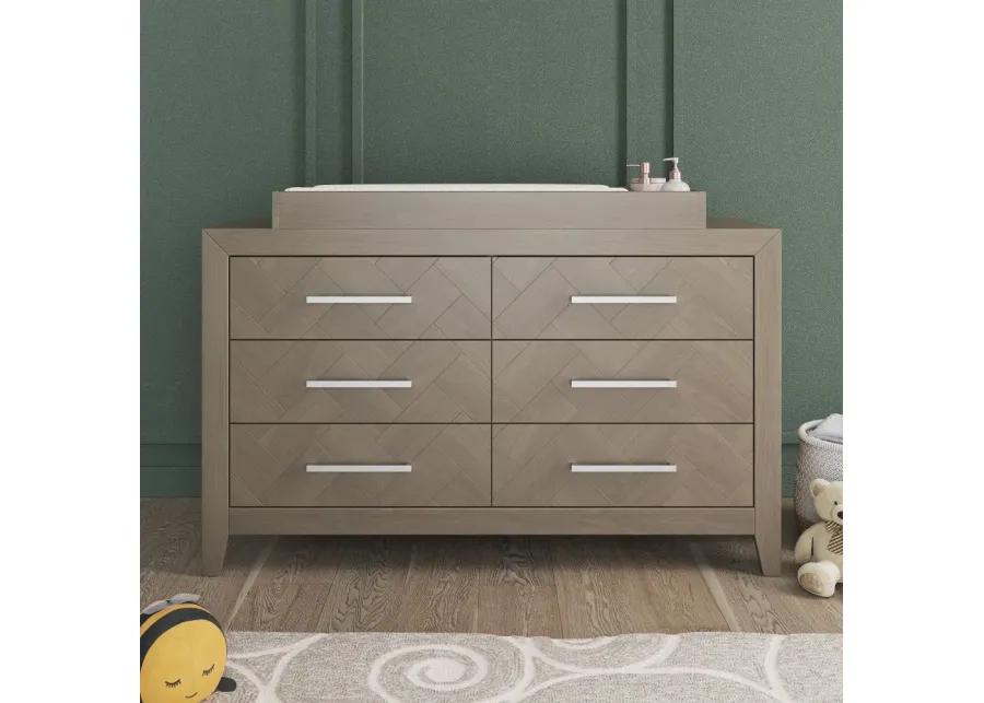 Kieran Crescent Gray 6-Drawer Dresser