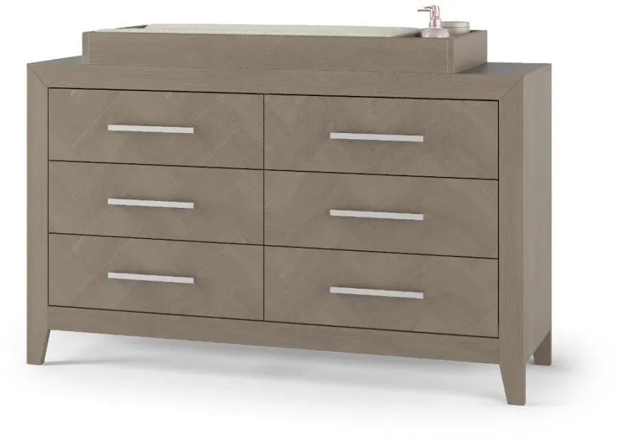 Kieran Crescent Gray 6-Drawer Dresser