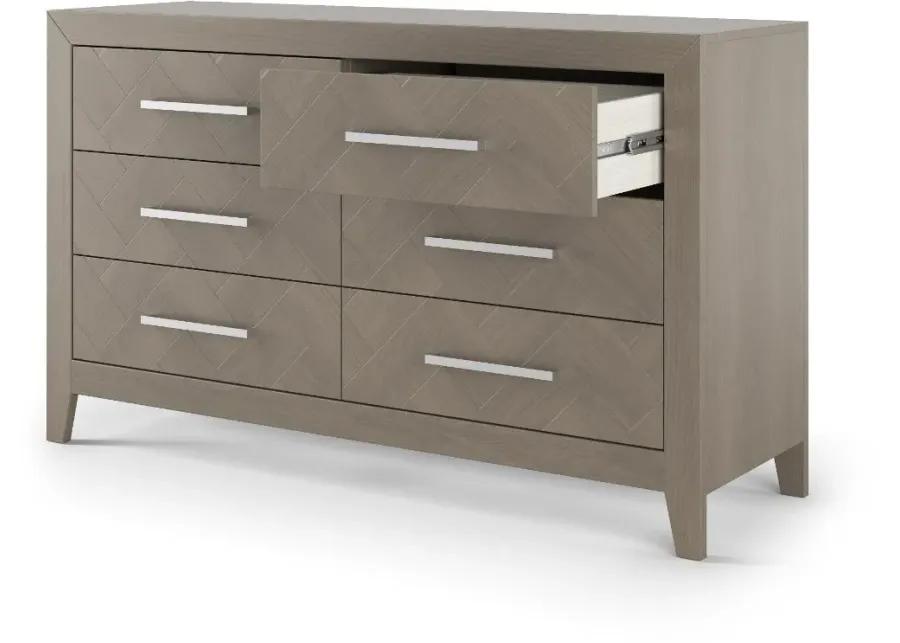 Kieran Crescent Gray 6-Drawer Dresser