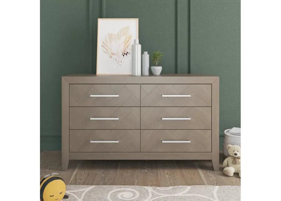 Kieran Crescent Gray 6-Drawer Dresser