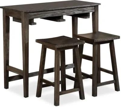 Elda Dark Gray 3 Piece Counter Height Dining Set