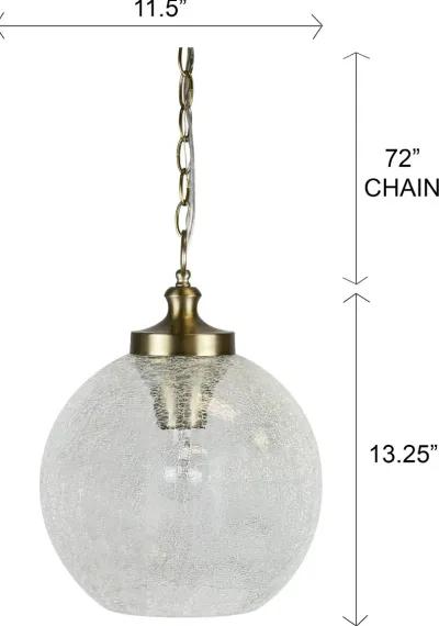 Globe Crackle Glass Pendant Light