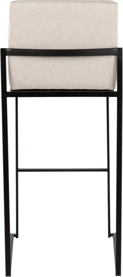 Fuji Black and Beige Bar Stool, Set of 2