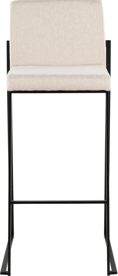 Fuji Black and Beige Bar Stool, Set of 2