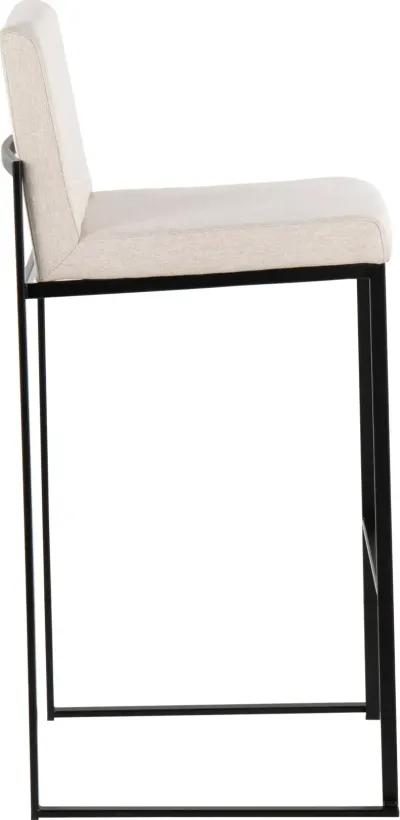 Fuji Black and Beige Bar Stool, Set of 2