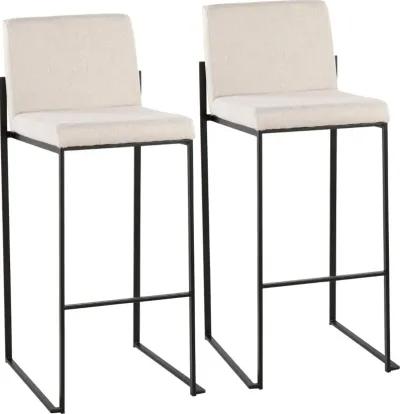 Fuji Black and Beige Bar Stool, Set of 2