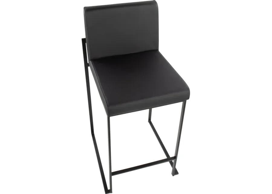 Fuji Black Counter Height Stool, Set of 2