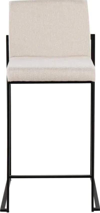 Fuji Black and Beige Counter Height Stool, Set of 2