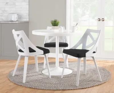 Charlotte White & Charcoal Dining Chairs, Set of 2