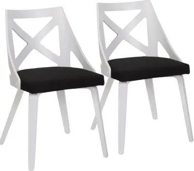 Charlotte White & Charcoal Dining Chairs, Set of 2