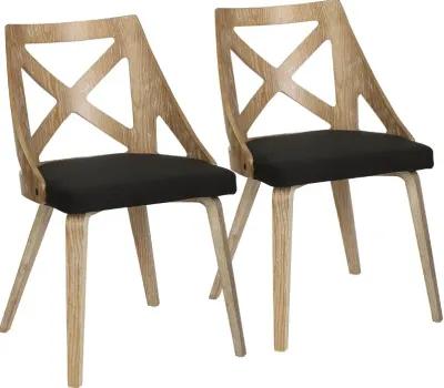 Charlotte Light Brown & Charcoal Dining Chairs, Set of 2