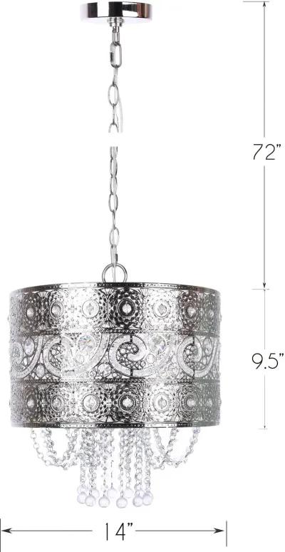 Tangier Nickel Pendant Light with Crystal Dangles