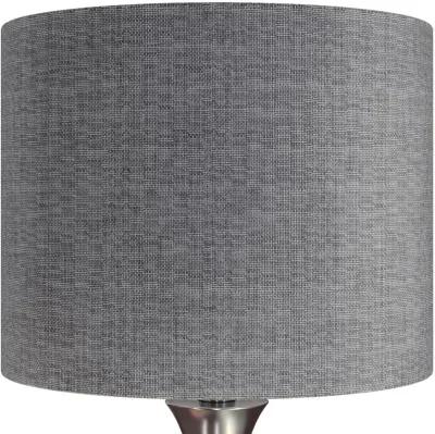 Lenuxe Nickel Table Lamps with Gray Shades, Set of 2