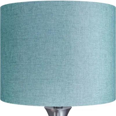 Lenuxe Nickel Table Lamps with Turquoise Shades, Set of 2