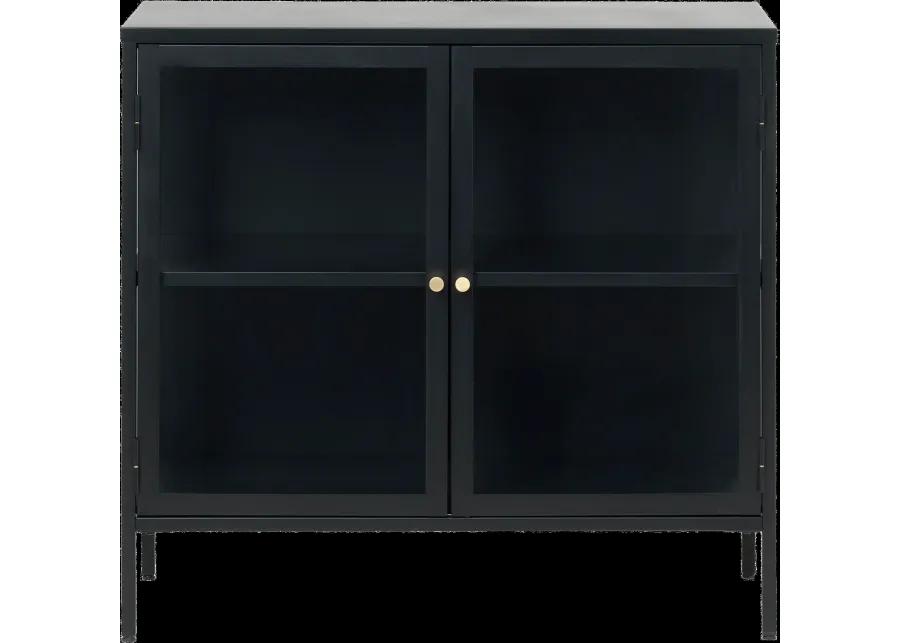 Carmel Black Metal & Glass Accent Cabinet