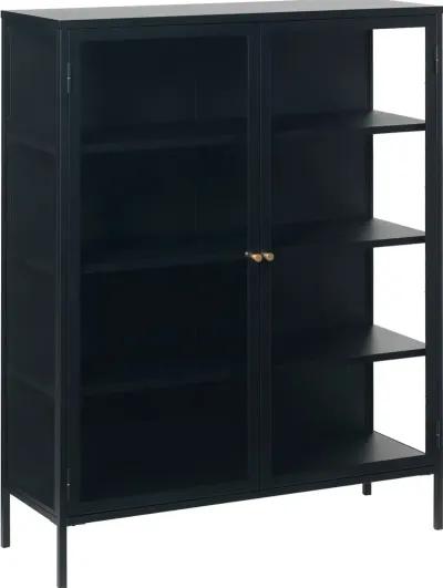 Carmel Black Metal & Glass 55" Tall Cabinet