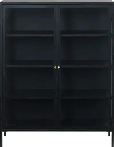 Carmel Black Metal & Glass 55" Tall Cabinet