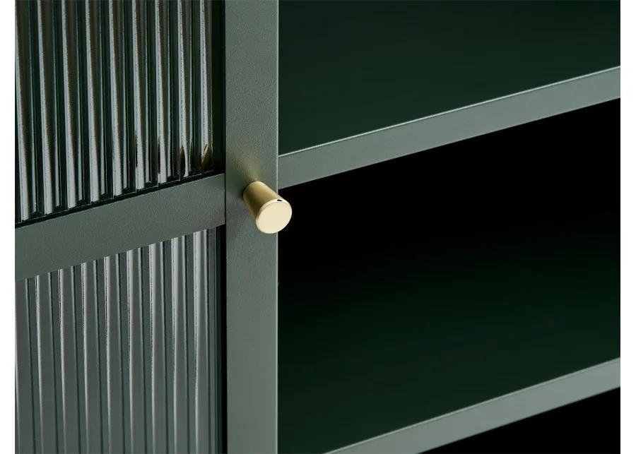 Bronco Green Metal & Glass 55" Tall Display Cabinet
