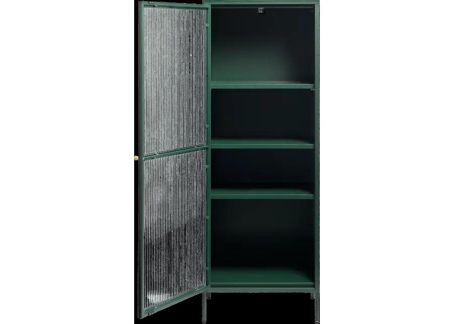 Bronco Green Metal & Glass 63" Tall Display Cabinet
