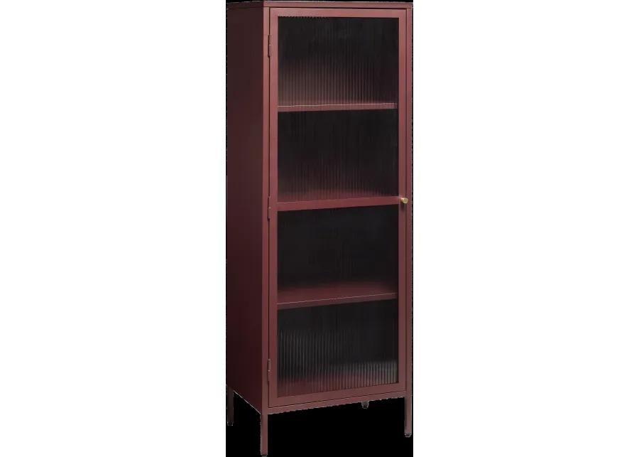 Bronco Red Metal & Glass 63" Tall Display Cabinet