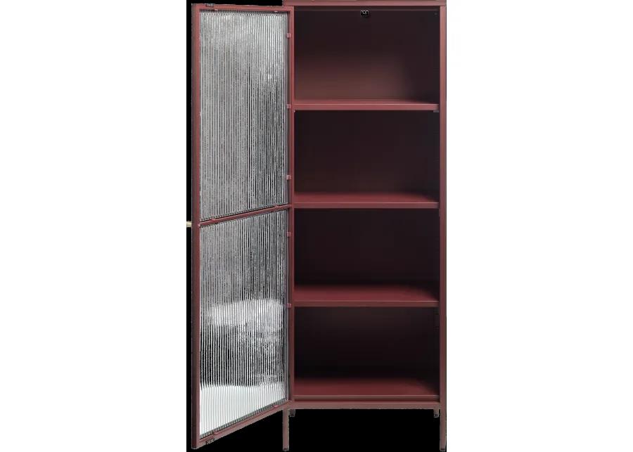 Bronco Red Metal & Glass 63" Tall Display Cabinet