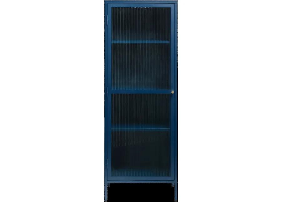 Bronco Blue Metal & Glass 63" Tall Display Cabinet