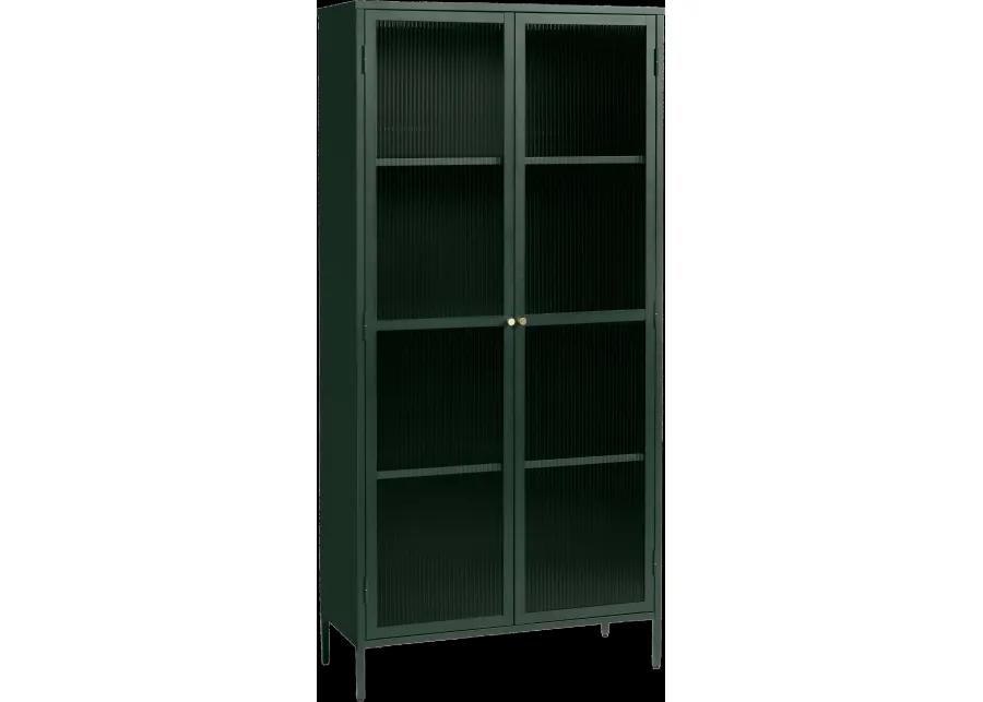 Bronco Green Metal & Glass 75" Tall Display Cabinet