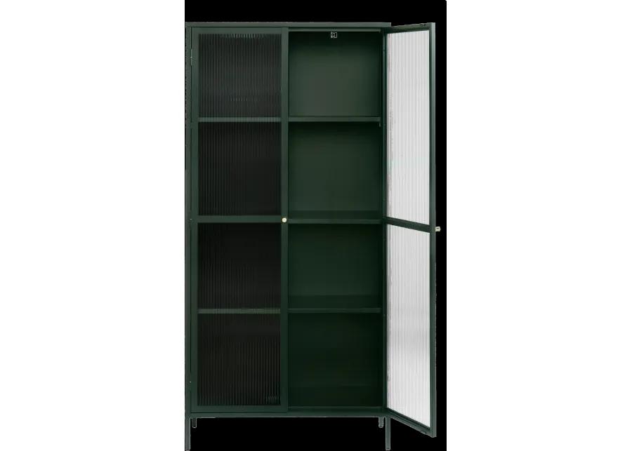 Bronco Green Metal & Glass 75" Tall Display Cabinet