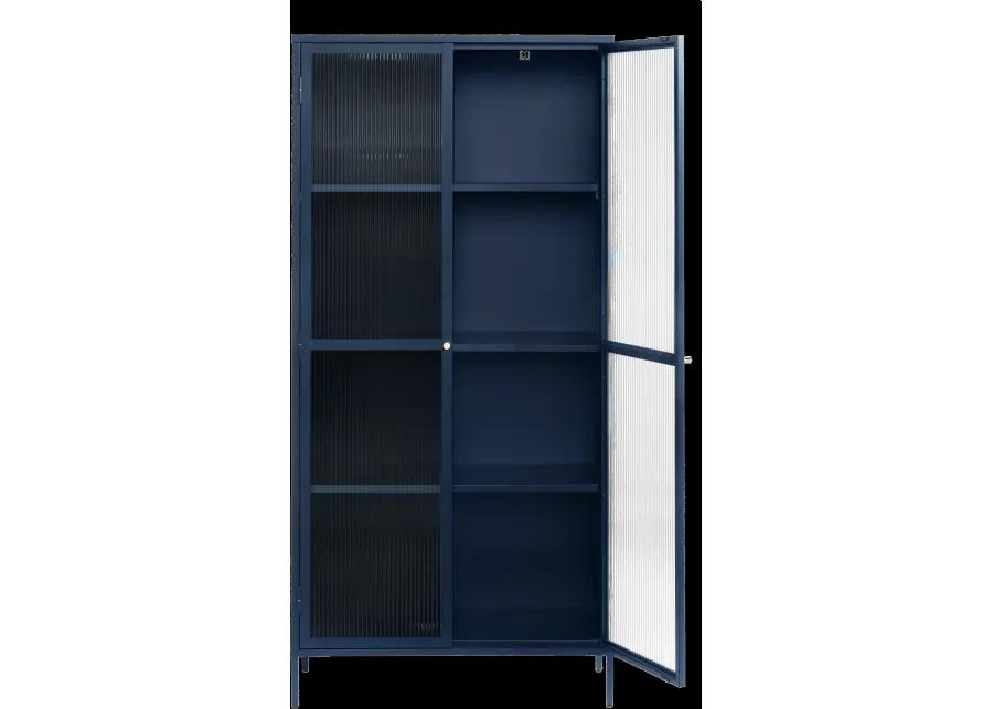 Bronco Blue Metal & Glass 75" Tall Display Cabinet