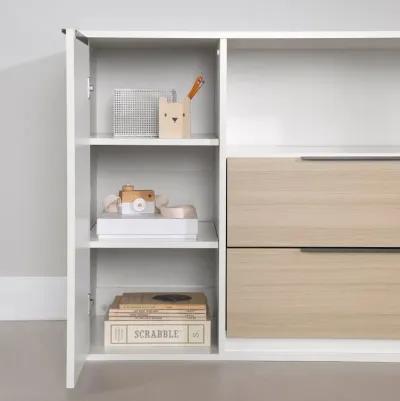 Hourra Soft Elm & White 2-Drawer Dresser with Door - South Shore