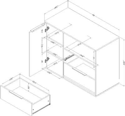 Hourra Soft Elm & White 2-Drawer Dresser with Door - South Shore